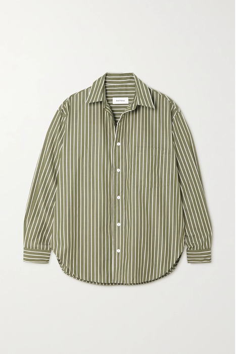 유럽직배송 마티유 MATTEAU + NET SUSTAIN striped organic cotton-poplin shirt 23841192565741854