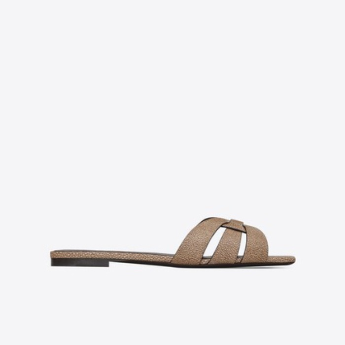 유럽직배송 입생로랑 SAINT LAURENT TRIBUTE flat sandals in galuchat-embossed grained leather 5957781LP002627
