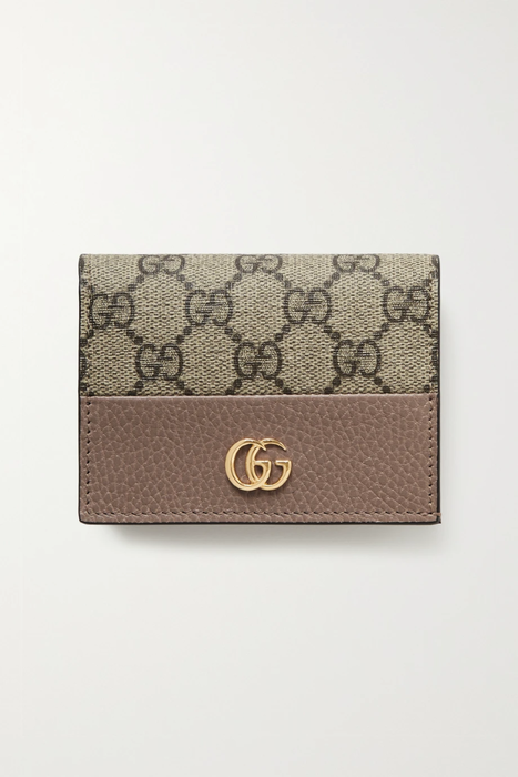 유럽직배송 구찌 GUCCI GG Marmont Petite textured-leather and printed coated-canvas wallet 15546005222301128