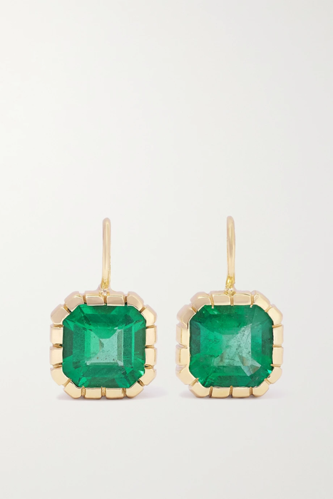 유럽직배송 RETROUVAÍ Heirloom 14-karat gold emerald earrings 11452292645517931