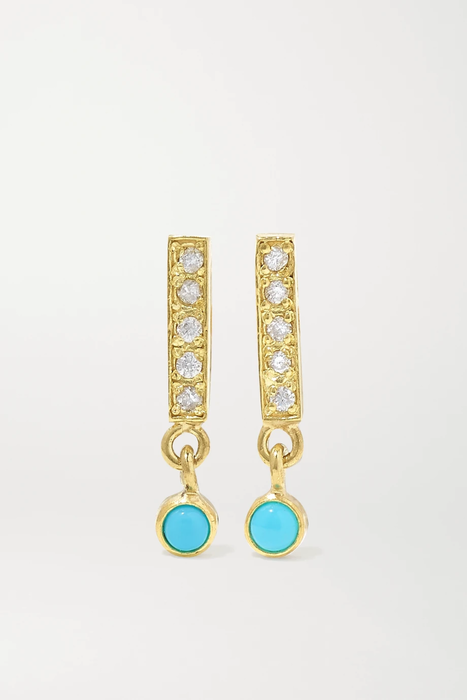 유럽직배송 제니퍼메이어 귀걸이 JENNIFER MEYER 18-karat gold, diamond and turquoise earrings 2499567819655604