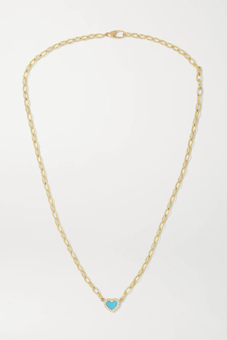 유럽직배송 제니퍼메이어 목걸이 JENNIFER MEYER Small Edith 18-karat gold, turquoise and diamond necklace 18706561955901583