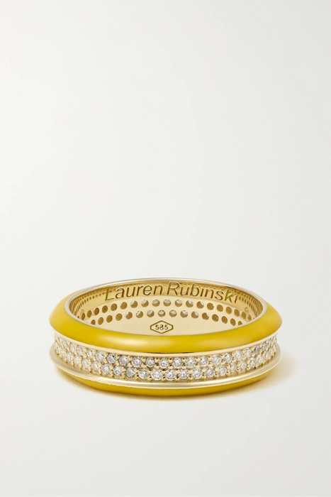 유럽직배송 로렌루빈스키 반지 LAUREN RUBINSKI 14-karat gold, enamel and diamond ring 22250442025818415