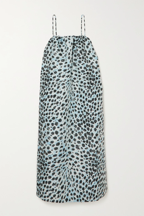 유럽직배송 가니 GANNI + NET SUSTAIN recycled leopard-jacquard dress 24665545640534582