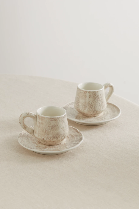 유럽직배송 브루넬로쿠치넬리 BRUNELLO CUCINELLI Set of two glazed ceramic mugs and saucers 13452677150094887
