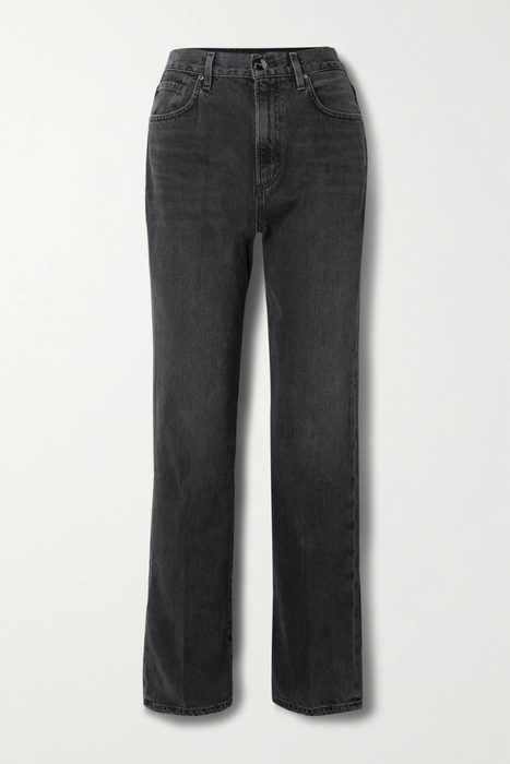 유럽직배송 골드사인 GOLDSIGN The Martin faux leather-trimmed high-rise straight-leg jeans 17411127375806856