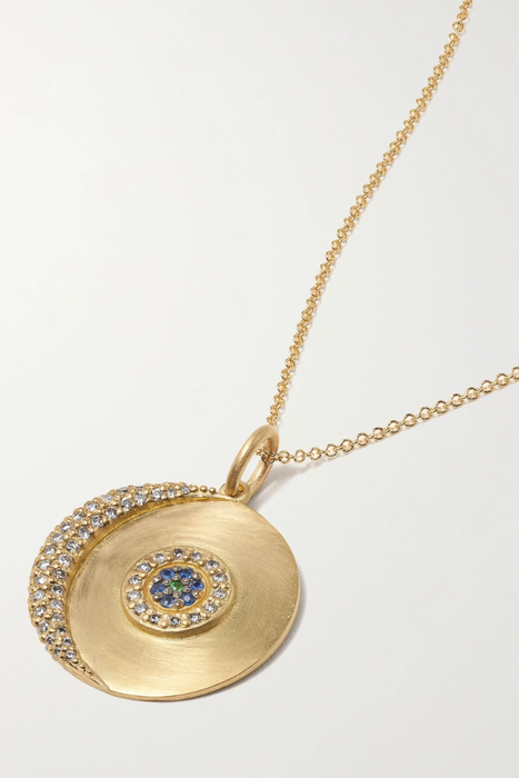 유럽직배송 ILEANA MAKRI Lunar Eclipse 18-karat gold multi-stone necklace 13452677153268533