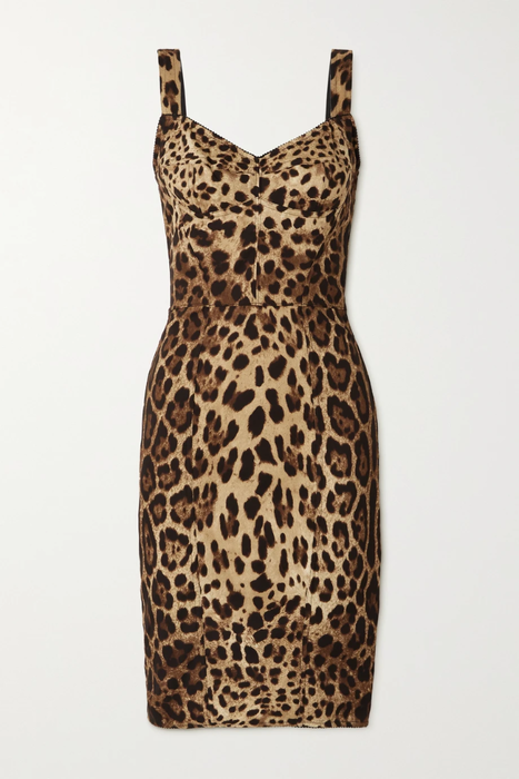 유럽직배송 돌체앤가바나 원피스 DOLCE &amp; GABBANA Leopard-print silk-blend charmeuse dress 11452292646030327
