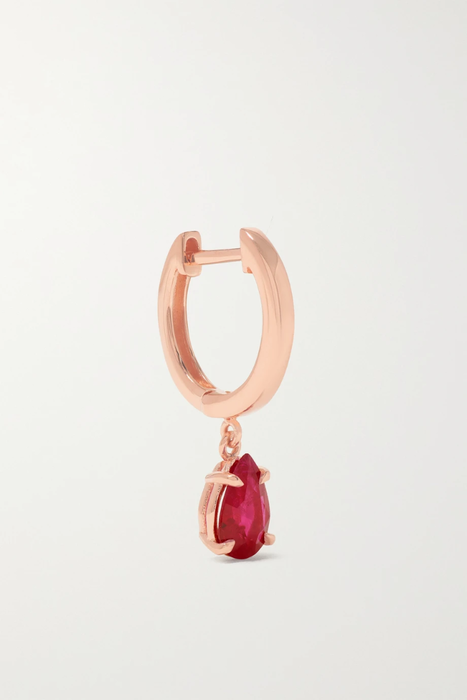 유럽직배송 아니타고 귀걸이 ANITA KO 18-karat rose gold ruby hoop earring 560971903981934