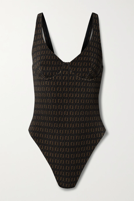 유럽직배송 펜디 FENDI Stretch jacquard-knit underwired swimsuit 2204324139005706