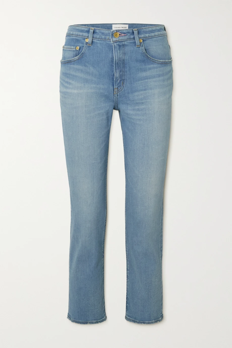유럽직배송 TU ES MON TRESOR + NET SUSTAIN The Rose Quartz cropped mid-rise slim-leg jeans 20346390236170714