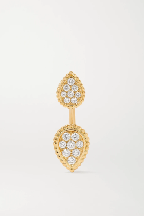 유럽직배송 BOUCHERON Serpent Bohème 18-karat white gold, aquaprase and diamond single earring 8008779905408483