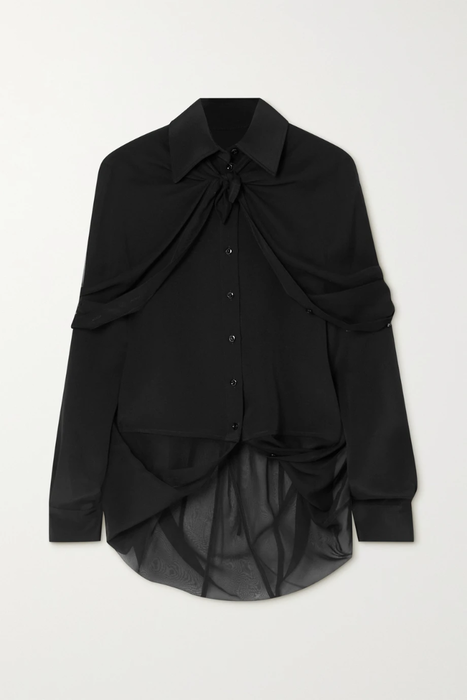 유럽직배송 피터 도 PETER DO Cape-effect silk-chiffon and crepe de chine blouse 16114163150917458