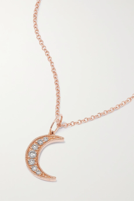 유럽직배송 ANDREA FOHRMAN Crescent Moon 18-karat rose gold diamond necklace 27086482322989422