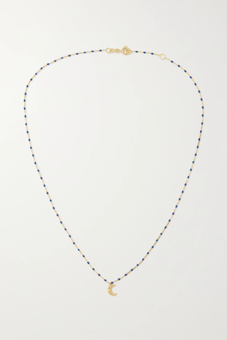 유럽직배송 지지끌로죠 목걸이 GIGI CLOZEAU Mini Moon Gigi 18-karat gold, lapis lazuli and diamond necklace 24772899113495060