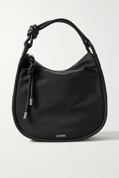 유럽직배송 가니 GANNI Large leather-trimmed recycled shell shoulder bag 20346390236162150