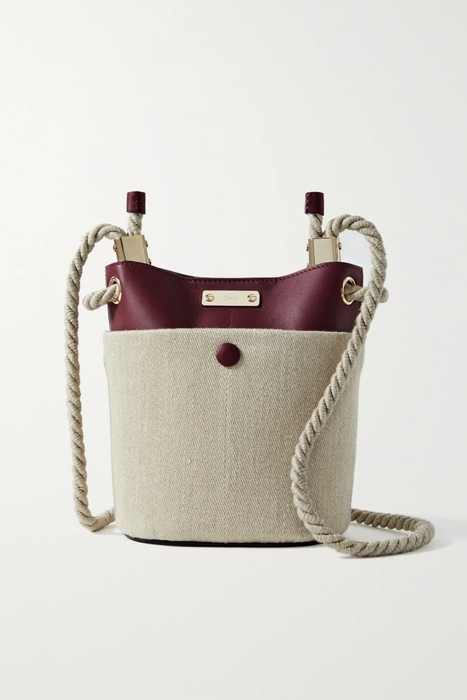 유럽직배송 끌로에 버킷백 CHLOÉ Key small leather-trimmed linen bucket bag 22250442025961883