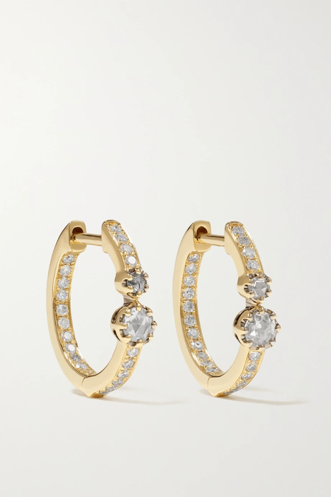 유럽직배송 JACQUIE AICHE 14-karat gold diamond hoop earrings 17411127376974827