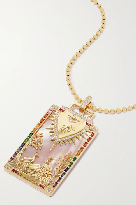 유럽직배송 SORELLINA Tarot 18-karat gold multi-stone necklace 20346390235681892