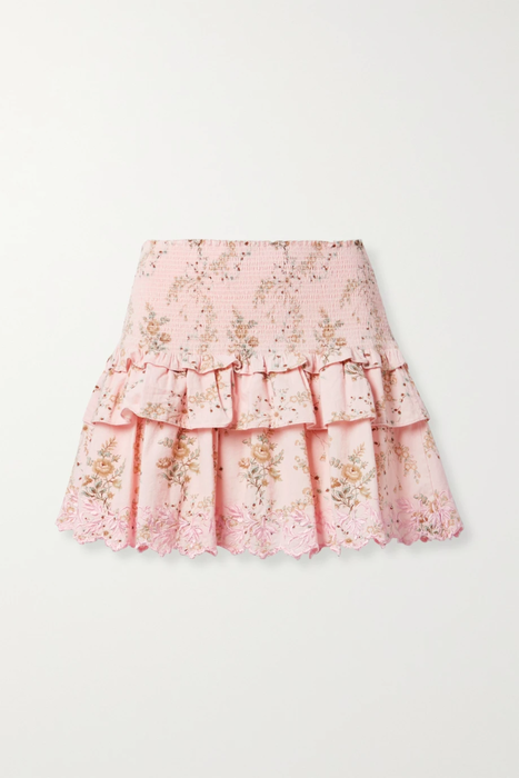 유럽직배송 러브샤크팬시 스커트 LOVESHACKFANCY Sowa shirred floral-print cotton-twill skirt 18706561955994729