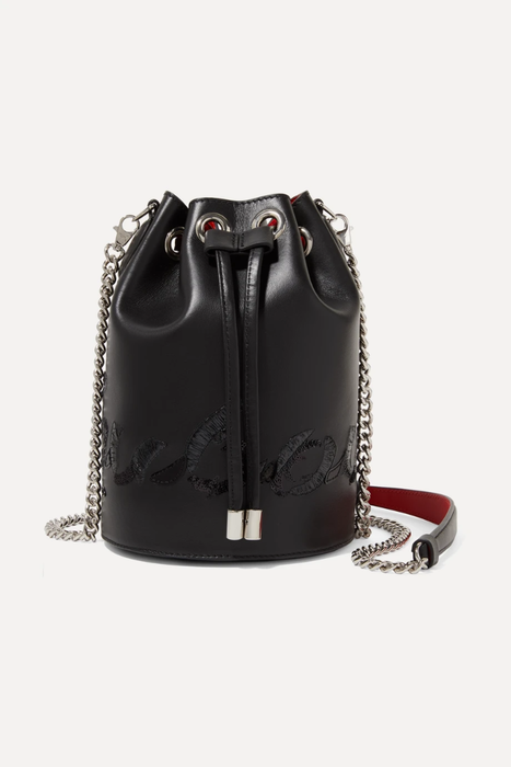 유럽직배송 크리스찬루부탱 CHRISTIAN LOUBOUTIN Marie Jane embellished leather bucket bag 17957409493391413