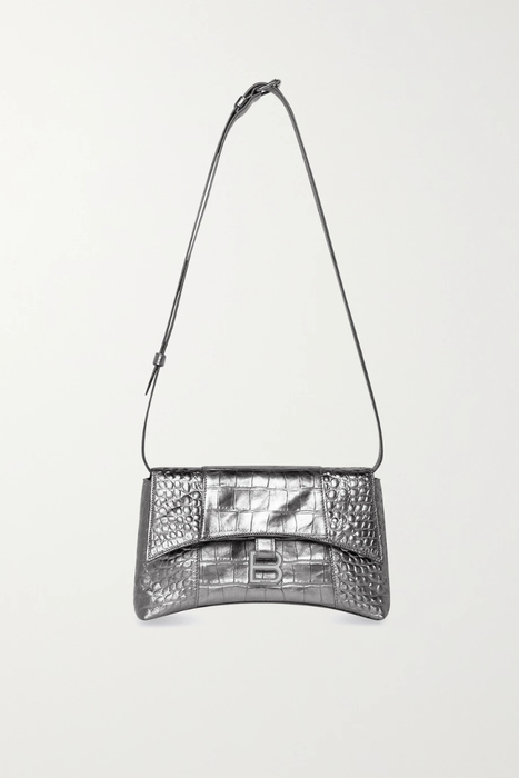 유럽직배송 발렌시아가 BALENCIAGA Treize XS metallic croc-effect leather shoulder bag 33258524072173087