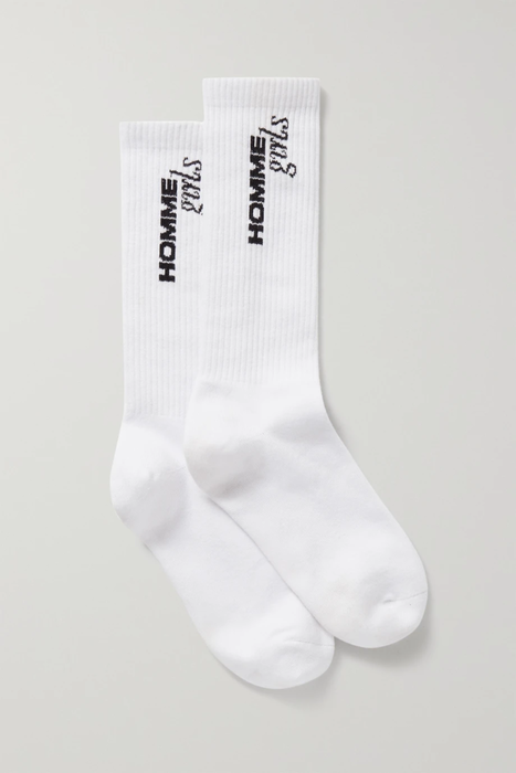 유럽직배송 HOMMEGIRLS Intarsia ribbed stretch cotton-blend socks 9649229528823354