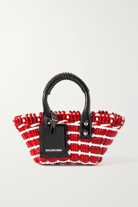 유럽직배송 발렌시아가 BALENCIAGA Bistro Basket XXS woven faux patent-leather tote 33258524072173125