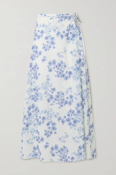 유럽직배송 PEONY Vacation floral-print organic cotton and ECOVERO-blend wrap skirt 24772899113587992