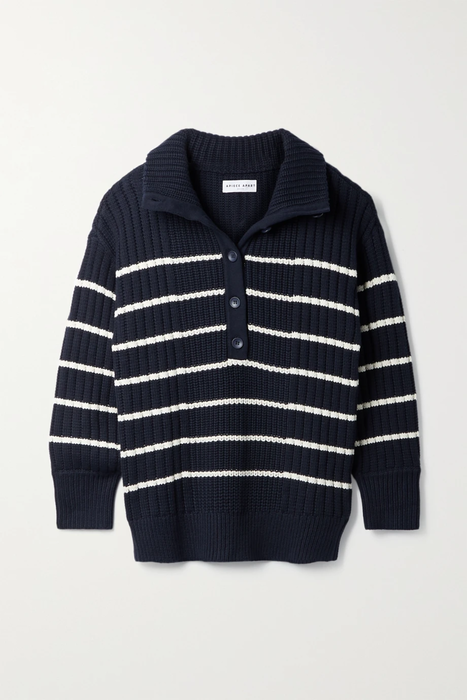 유럽직배송 어피스아파트 스웨터 APIECE APART Paloma oversized ribbed striped organic cotton and cashmere-blend sweater 25185454456180144
