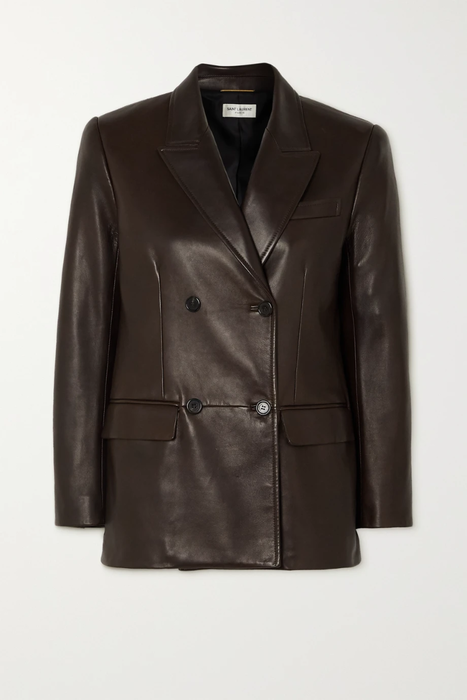 유럽직배송 생로랑 SAINT LAURENT Double-breasted leather blazer 31432202865202702
