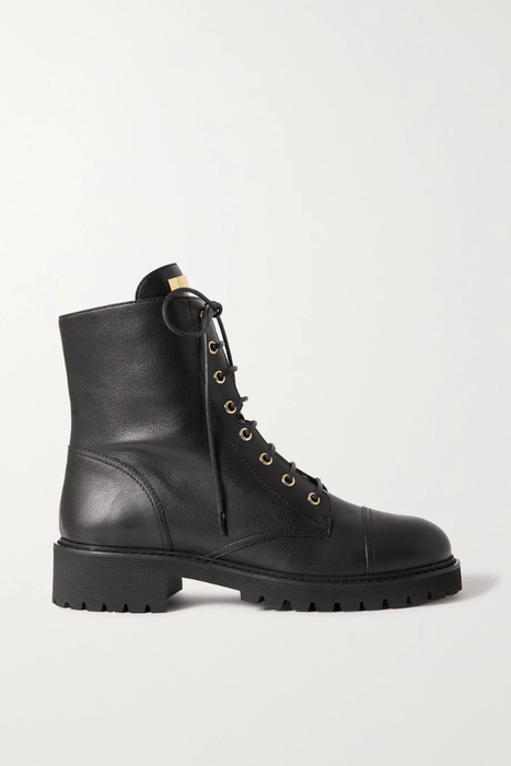유럽직배송 쥬세페자노티 GIUSEPPE ZANOTTI Logo-embellished leather ankle boots 15546005221851481