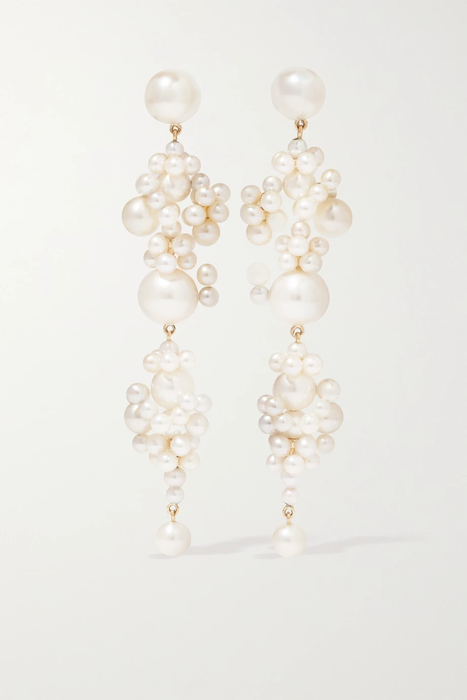 유럽직배송 소피빌리브라헤 귀걸이 SOPHIE BILLE BRAHE Grand Bisou 14-karat gold pearl earrings 24062987016588854