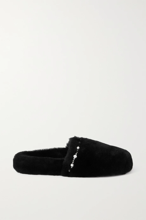 유럽직배송 지미추 슬리퍼 JIMMY CHOO Aliette embellished shearling slippers 22250442025705595