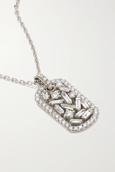 유럽직배송 SUZANNE KALAN 18-karat white gold diamond necklace 18706561956251384