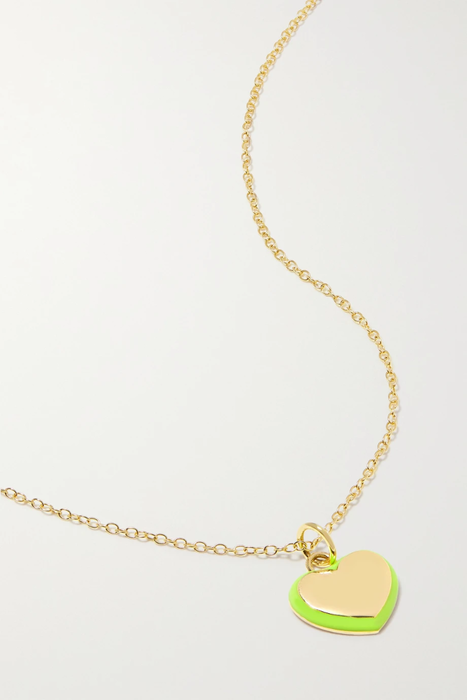 유럽직배송 ALISON LOU Puffy Heart 14-karat gold and enamel necklace 18706561955694159