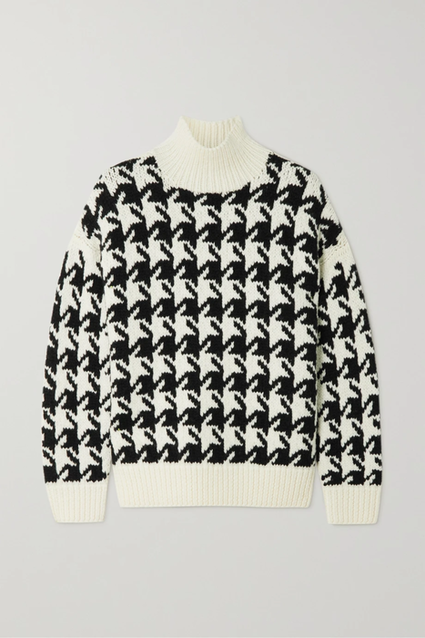유럽직배송 닐리로탄 스웨터 NILI LOTAN Juliette houndstooth wool-blend turtleneck sweater 24062987016537752