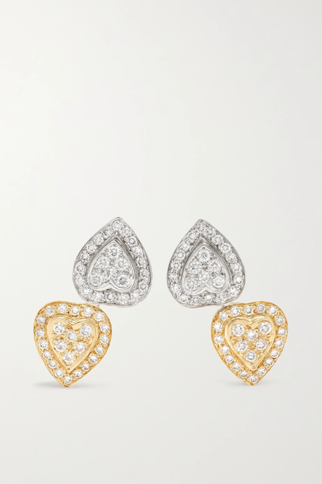 유럽직배송 BAYCO Platinum and 18-karat gold diamond earrings 16114163150831750