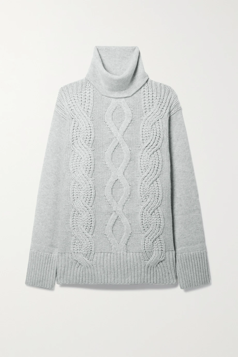 유럽직배송 LAFAYETTE 148 Infinity cable-knit cashmere turtleneck sweater 13452677153113307