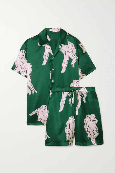 유럽직배송 올리비아본할 파자마 세트 OLIVIA VON HALLE Emeli printed silk-satin pajama set 22250442026384053