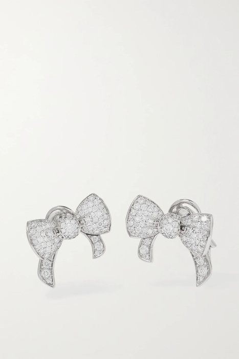 유럽직배송 데이비드 모리스 귀걸이 DAVID MORRIS Beaux 18-karat white gold diamond earrings 29419655931484164
