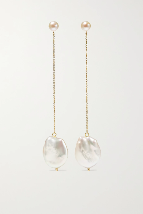 유럽직배송 마테오 귀걸이 MATEO Duality 14-karat gold pearl and malachite earrings 20346390235468956