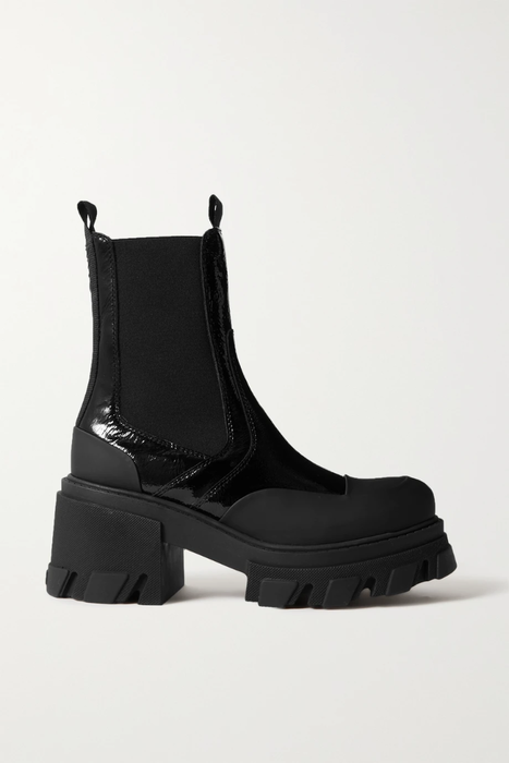 유럽직배송 가니 첼시부츠 GANNI Patent-leather platform Chelsea boots 20346390236311052