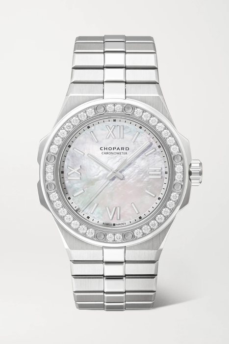 유럽직배송 CHOPARD Alpine Eagle Automatic 36mm small stainless steel, mother-of-pearl and diamond watch 29419655931478658