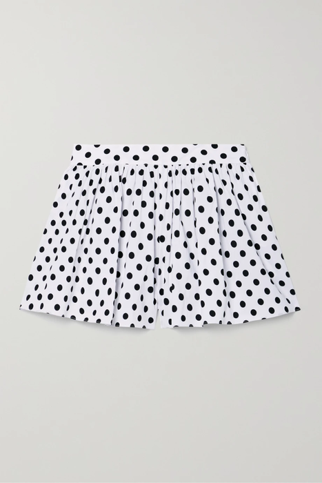 유럽직배송 캐롤라인 콘스타스 CAROLINE CONSTAS Teagen pleated polka-dot cotton-blend poplin shorts 25185454455715612