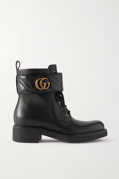 유럽직배송 구찌 앵클부츠 GUCCI Marmont logo-embellished leather ankle boots 30629810019427113