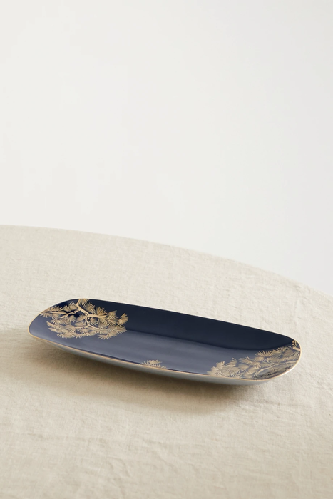유럽직배송 L&#039;OBJET Zen Bonsai 30cm medium gold-plated porcelain tray 11452292647026005