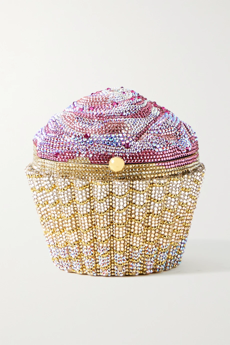 유럽직배송 JUDITH LEIBER COUTURE Cupcake Strawberry crystal-embellished gold-tone clutch 2204324140156153