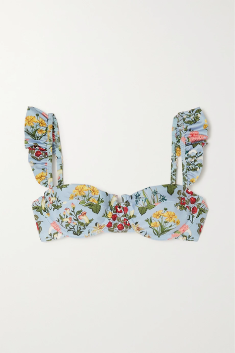 유럽직배송 아구아 바이 아구아 벤디타 비키니 AGUA BY AGUA BENDITA Kiwi ruffled floral-print recycled underwired bikini top 25185454455582132