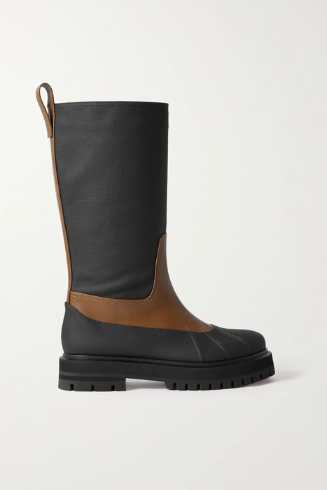 유럽직배송 로로피아나 레인부츠 LORO PIANA Regent Fishing leather and coated-canvas rain boots 13452677152761369